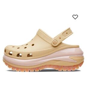 NWOT Crocs Mega Crush Platform Clogs, Chai, Women’s Size 11